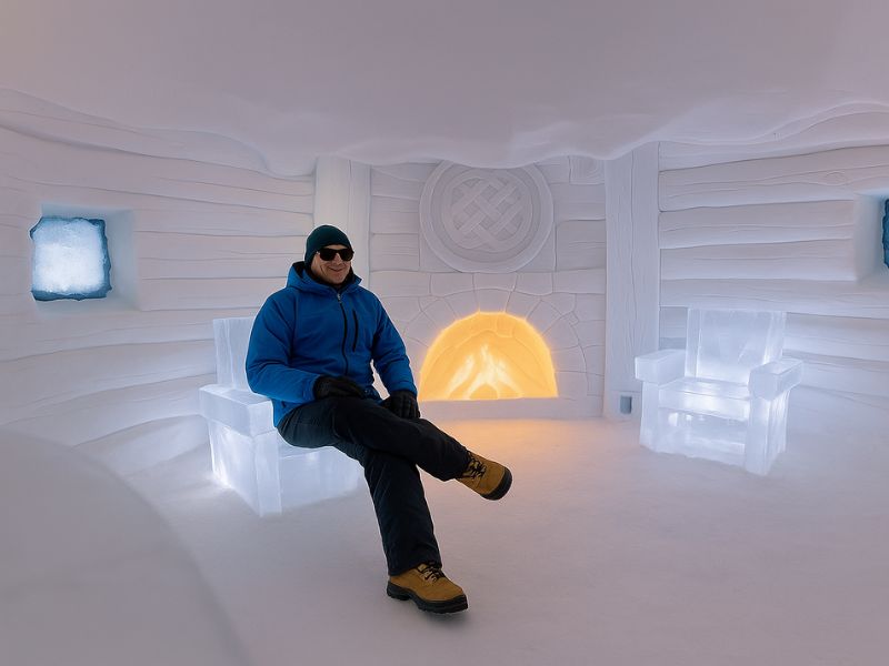 One of our team members durinf Ice Domes tour in Tromso