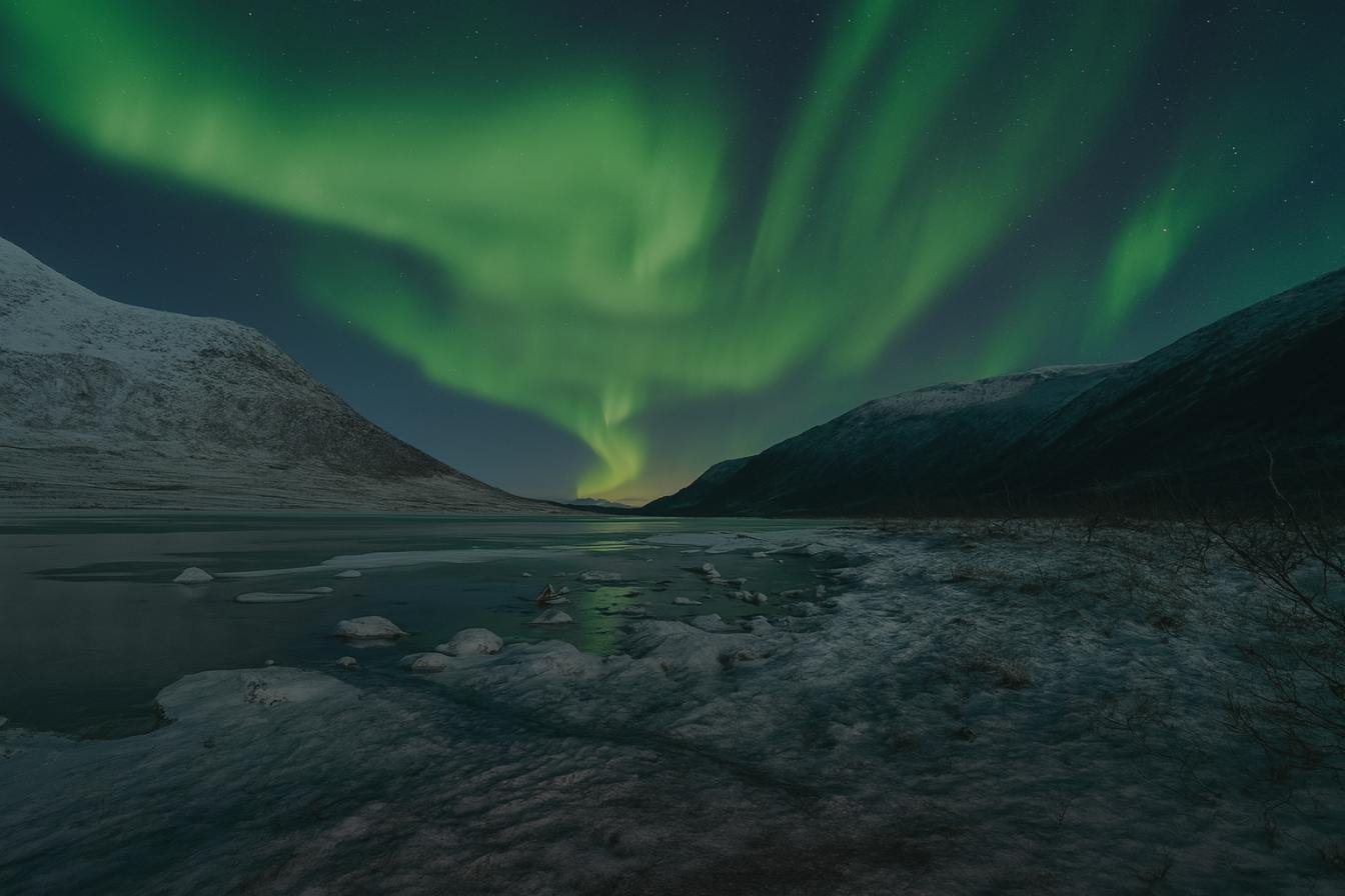 Beautiful northern lights in Tromso, Norway