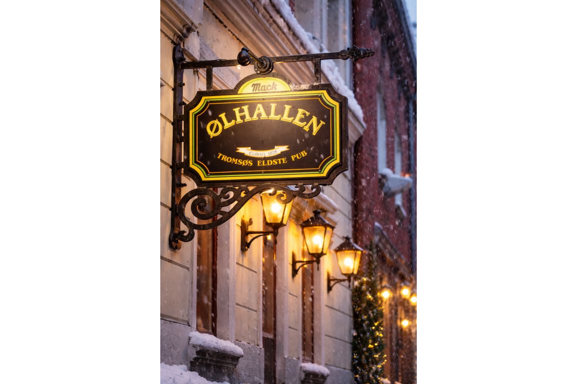 Ølhallen, Tromsø’s oldest pub, photographed during a guided Tromso Norway Tours nightlife and culture tour
